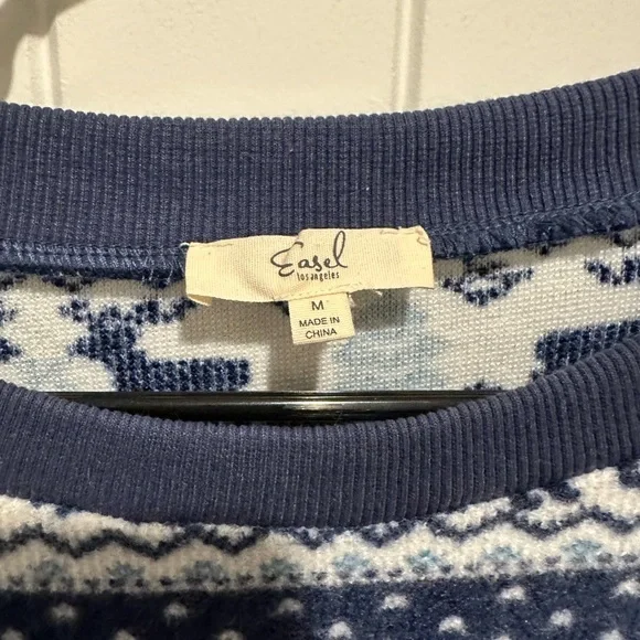 Easel Navy and White Knit Sweater - Picture 3 of 3